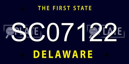 SC07122 Delaware License Plate
