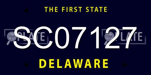SC07127 Delaware License Plate