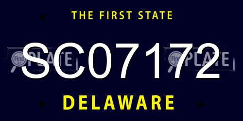 SC07172 Delaware License Plate