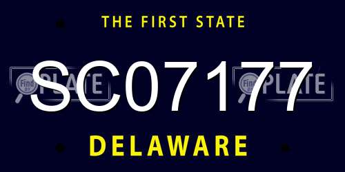 SC07177 Delaware License Plate