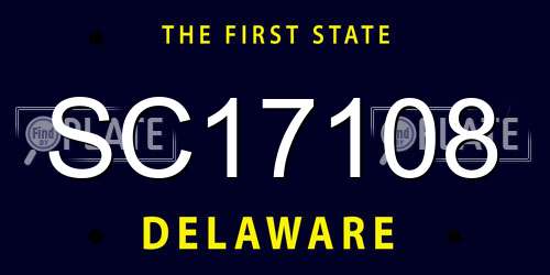 SC17108 Delaware License Plate