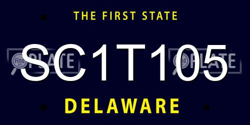 SC1T105 Delaware License Plate