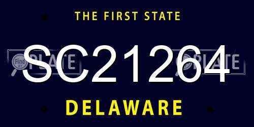 SC21264 Delaware License Plate