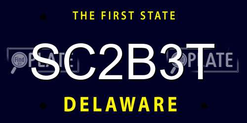 SC2B3T Delaware License Plate