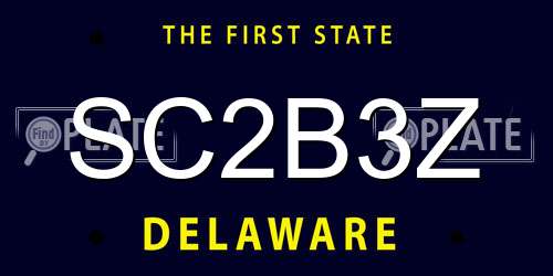 SC2B3Z Delaware License Plate
