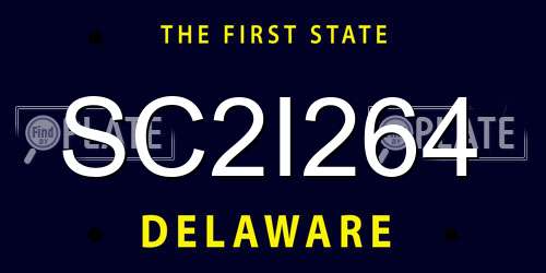SC2I264 Delaware License Plate