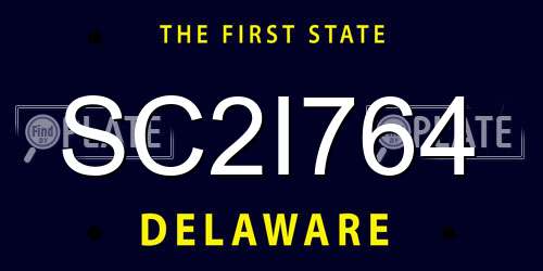 SC2I764 Delaware License Plate