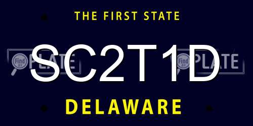 SC2T1D Delaware License Plate