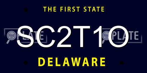 SC2T1O Delaware License Plate