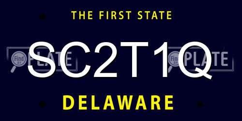 SC2T1Q Delaware License Plate