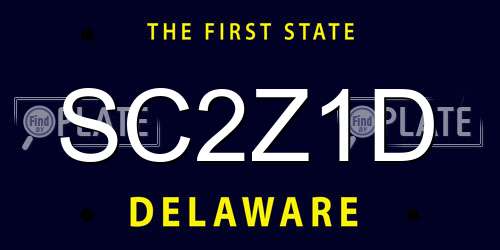 SC2Z1D Delaware License Plate