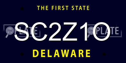 SC2Z1O Delaware License Plate