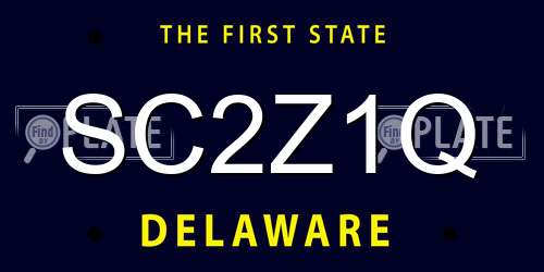 SC2Z1Q Delaware License Plate