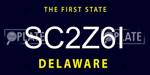 SC2Z6I Delaware License Plate