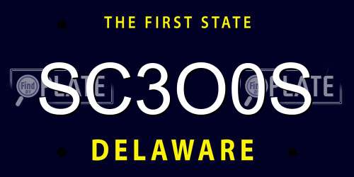 SC3O0S Delaware License Plate
