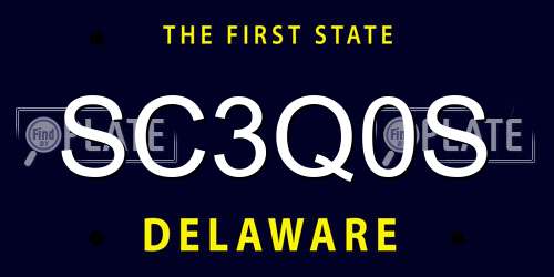 SC3Q0S Delaware License Plate