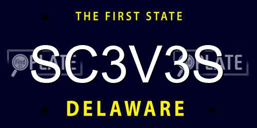 SC3V3S Delaware License Plate