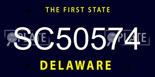 SC50574 Delaware License Plate