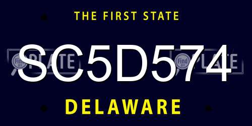 SC5D574 Delaware License Plate