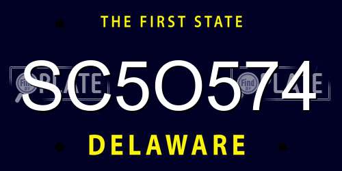 SC5O574 Delaware License Plate