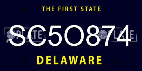 SC5O874 Delaware License Plate