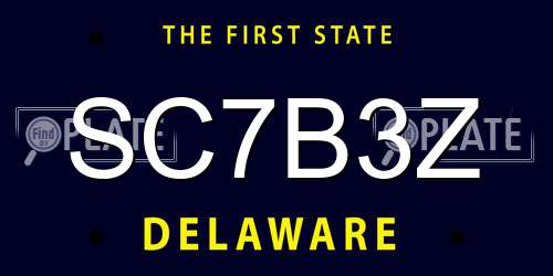 SC7B3Z Delaware License Plate