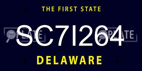 SC7I264 Delaware License Plate