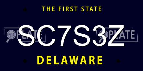 SC7S3Z Delaware License Plate
