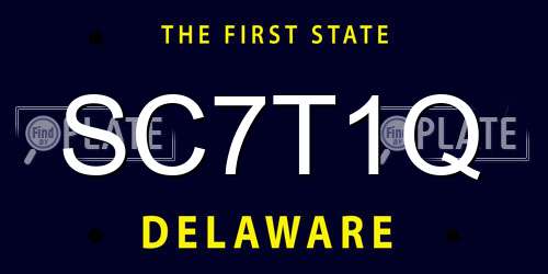 SC7T1Q Delaware License Plate