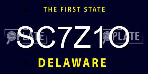 SC7Z1O Delaware License Plate