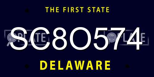 SC8O574 Delaware License Plate