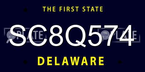 SC8Q574 Delaware License Plate