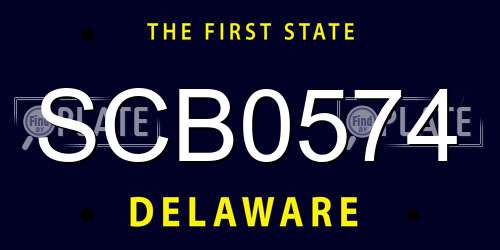 SCB0574 Delaware License Plate