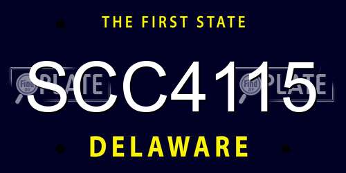 SCC4115 Delaware License Plate
