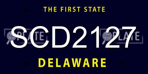 SCD2127 Delaware License Plate