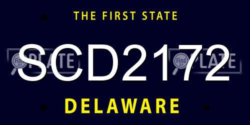 SCD2172 Delaware License Plate