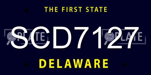SCD7127 Delaware License Plate