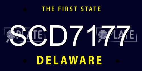 SCD7177 Delaware License Plate