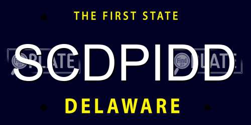 SCDPIDD Delaware License Plate