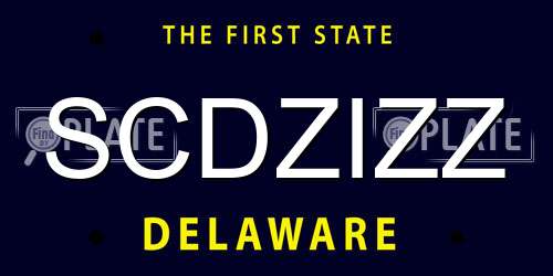 SCDZIZZ Delaware License Plate