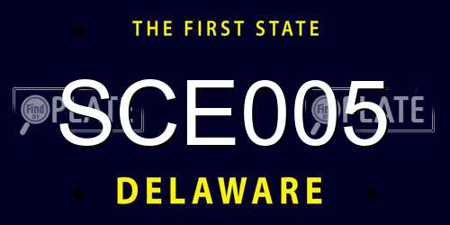 SCE005 Delaware License Plate