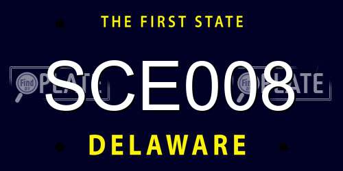 SCE008 Delaware License Plate