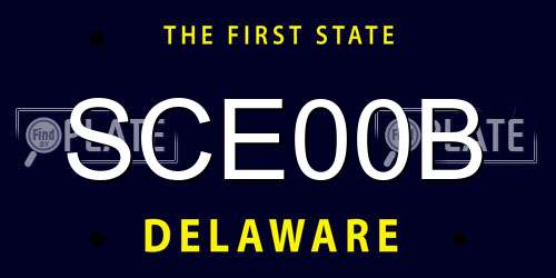 SCE00B Delaware License Plate