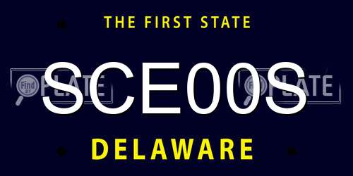 SCE00S Delaware License Plate