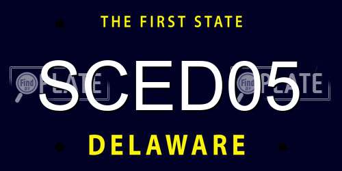 SCED05 Delaware License Plate