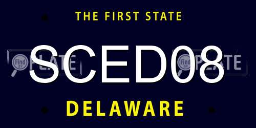 SCED08 Delaware License Plate