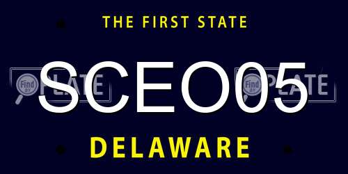SCEO05 Delaware License Plate