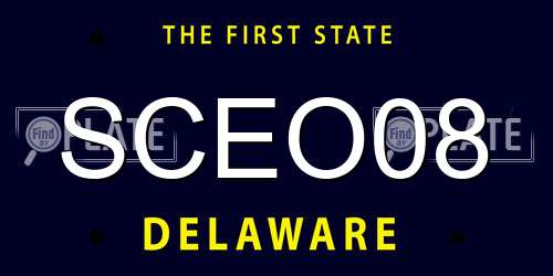 SCEO08 Delaware License Plate