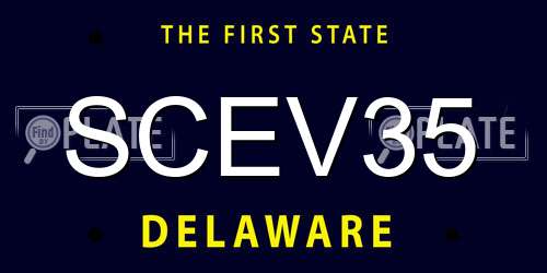 SCEV35 Delaware License Plate