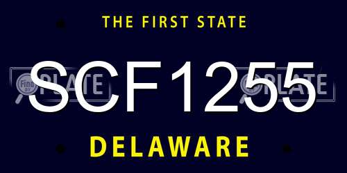 SCF1255 Delaware License Plate